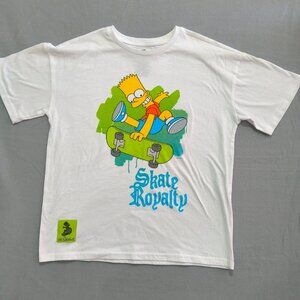 The Simpsons Bart Simpson Skate Royalty Graphic T-Shirt White Size 18